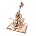 RoboTime 3D drevená skladačka hracej skrinky Kúzelné violončelo farebné (mechanický pohon)
